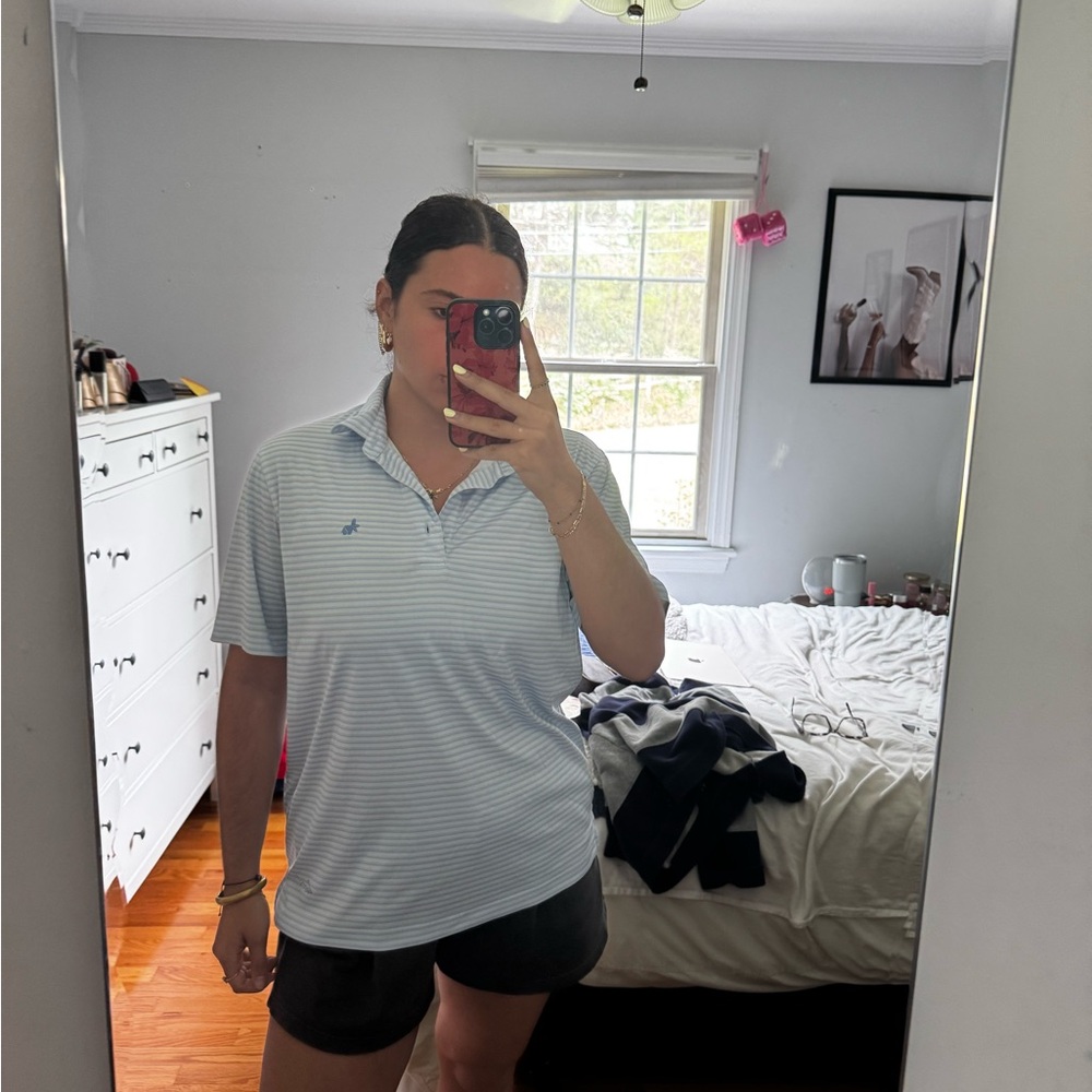 Light Blue Striped Polo Shirt